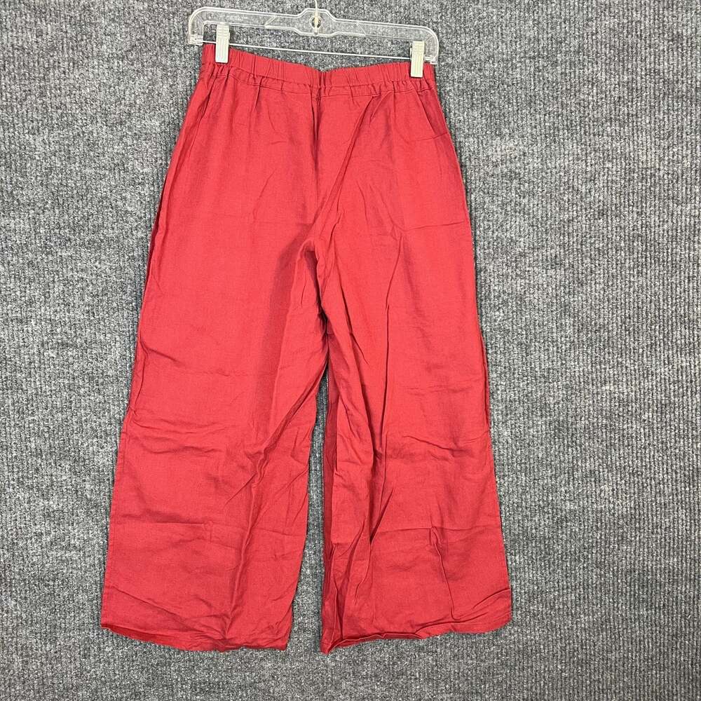 Peace Love World Boheme Linen Blend Side Panel Pant Womens Size XXSP Red Boho